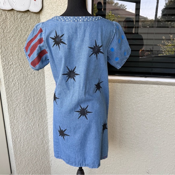 Victoria Hand Painted Denim Dress - Picture 10 of 10